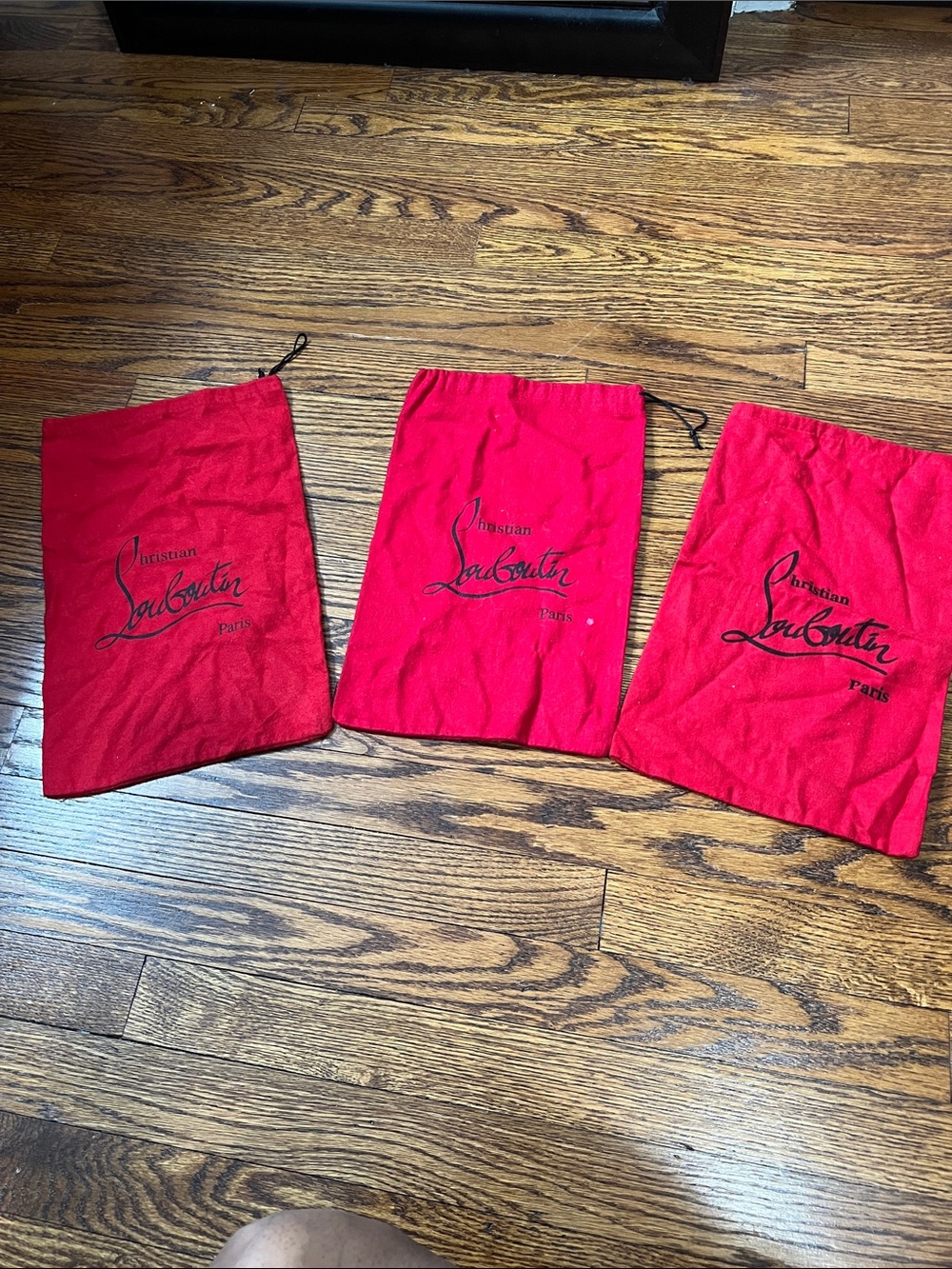 Christian Louboutin Red Drawstring Dust Bag Trio